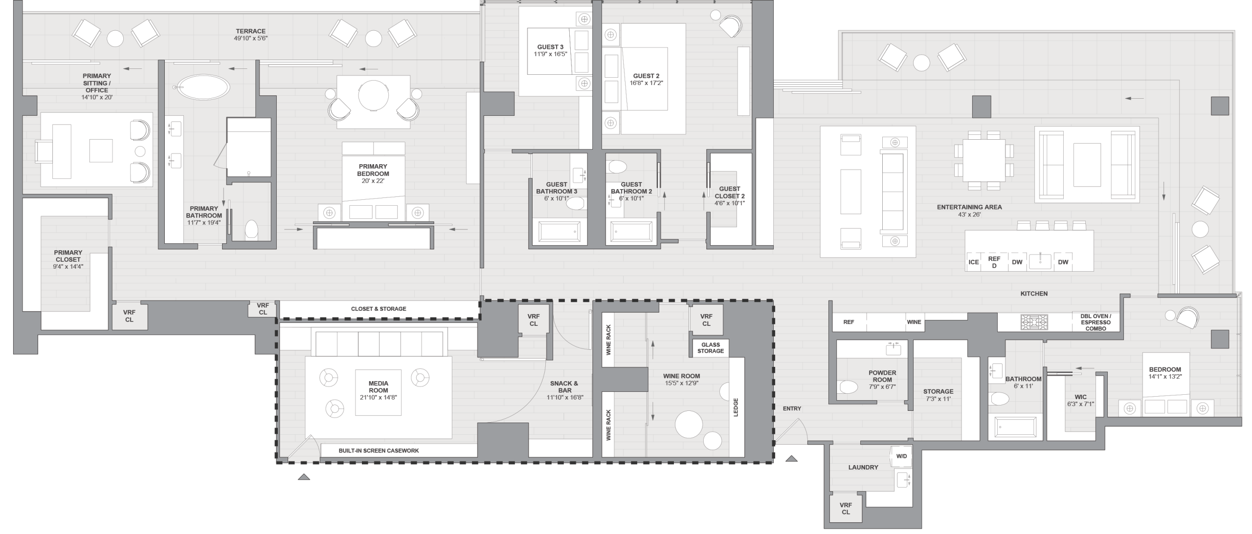 Residence 6BE Floor Plan